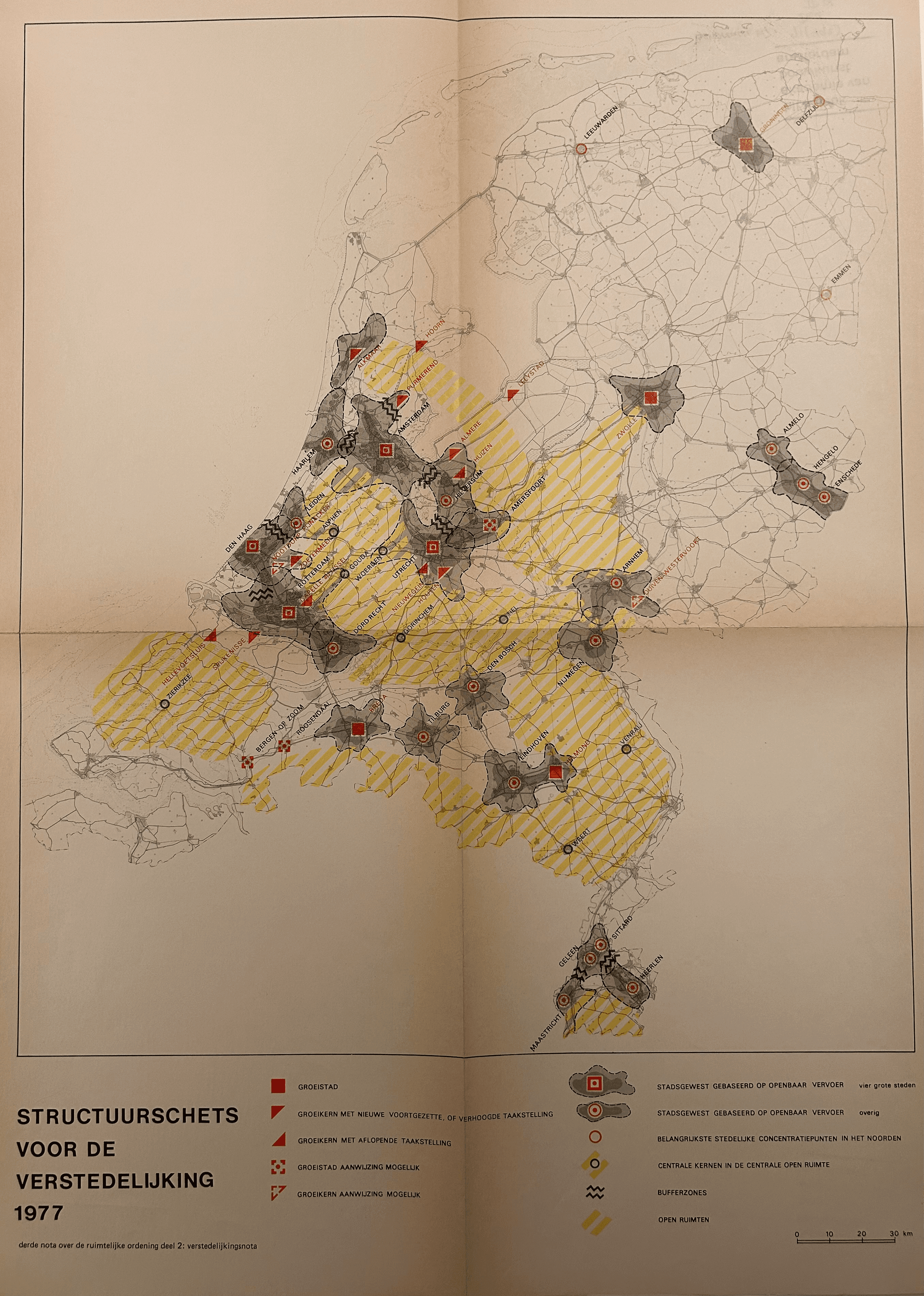 Kaart van Nederland met markeringen